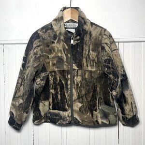 COLUMBIA Boys Camouflage Fleece Zip Up Jacket